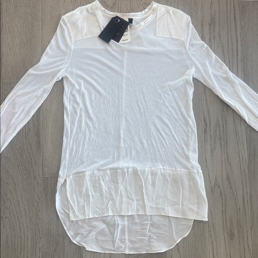 Rag & Bone Bright White Riley Long Sleeve Top XS New NWT - Picture 5 of 8